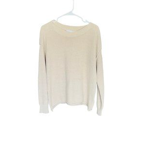 Tribal Jeans cream sweater with zippers on side